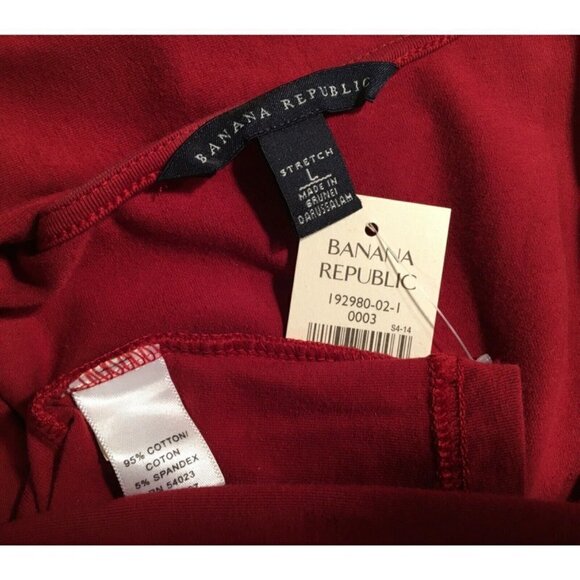 BANANA REPUBLIC Stretch Pullover Deep V-Neck Top, GARNET Red, NWT, Size L - Picture 3 of 8